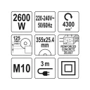 Yato YT-82158 elektromos betonvágó 2600 W - 355 mm