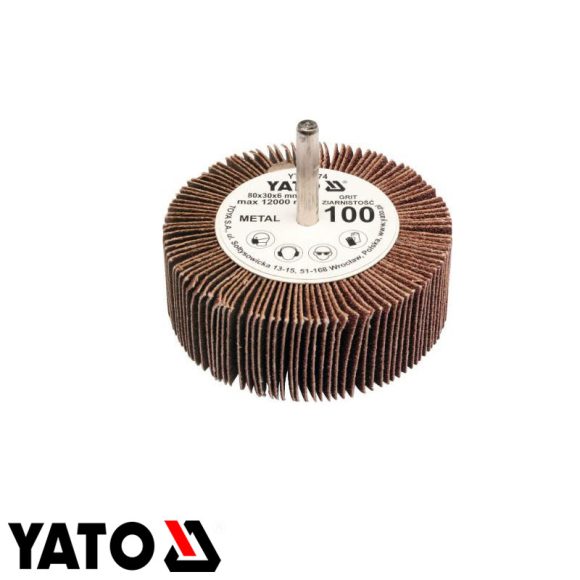 Yato YT-83372 csapos lamellás legyező csiszolókorong 80x30x6 mm P60