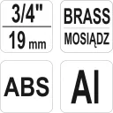 YATO YT-9940 egyutas kerti szelep, 3/4" BM - gyorscsatlakozó