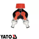 YATO YT-9941 kétutas kerti szelep, 3/4" BM - 2x gyorscsatlakozó