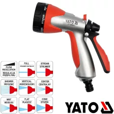   YATO YT-99841 locsolópisztoly, 8 funkciós (műanyag) (gyorscsatlakozás)
