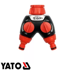   YATO YT-99848 kétutas tömlővéges csatlakozó, elzárható, 3/4"-1" (műanyag) (gyorscsatlakozás)