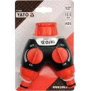 YATO YT-99848 kétutas tömlővéges csatlakozó, elzárható, 3/4"-1" (műanyag) (gyorscsatlakozás)