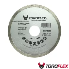  TOROFLEX HOBBY gyémánttárcsa (csempe, burkolóanyagok) (folyamatos vágóéllel), 110x22,2 mm