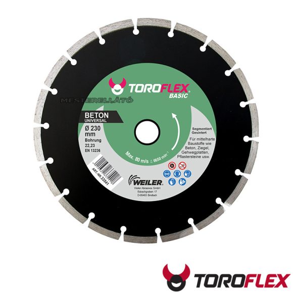 TOROFLEX HOBBY BETON univerzális gyémánttárcsa 115x22,2 mm (szegmentált)