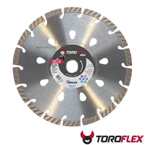 TOROFLEX COOL CUT univerzális gyémánttárcsa (beton, gránit, tégla), 230x22,2 mm (szegmentált)