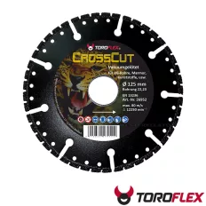   TOROFLEX CROSSCUT gyémánttárcsa 125x22,2 mm (PVC cső, szénszálas anyag, márvány, fa)