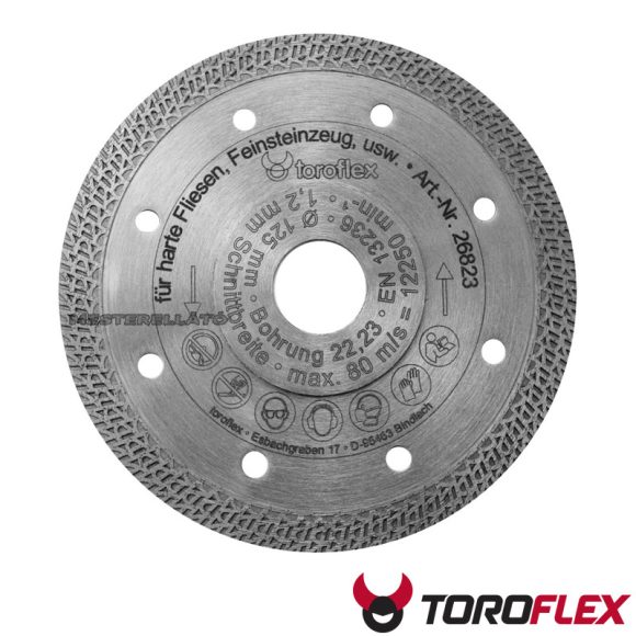 TOROFLEX FK TURBO csempe gyémánttárcsa folyamatos vágóéllel (burkolóanyagok), 115x22,2 mm