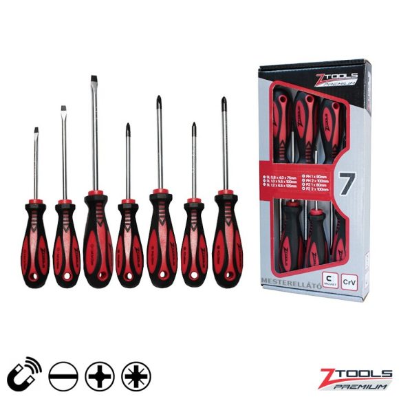 Z-TOOLS PREMIUM 040302-0152 csavarhúzó készlet (mágneses), 7 darabos