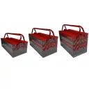 090101-0021 fém szerszámosláda (7 rekeszes), 530x200x250 mm